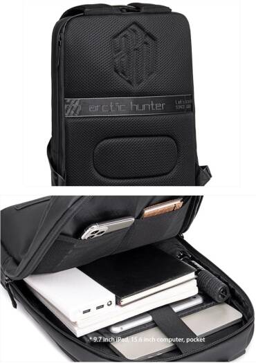 Arctic Hunter Water Laptop Backpack 15.6" Black